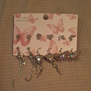 Dazzling Butterfly and Star Earring Set
